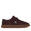 Сникърси Calvin Klein Low Pro Cups Lace Up Sue Mix Mg HW0HW02683 Бордо цвят на ниска цена