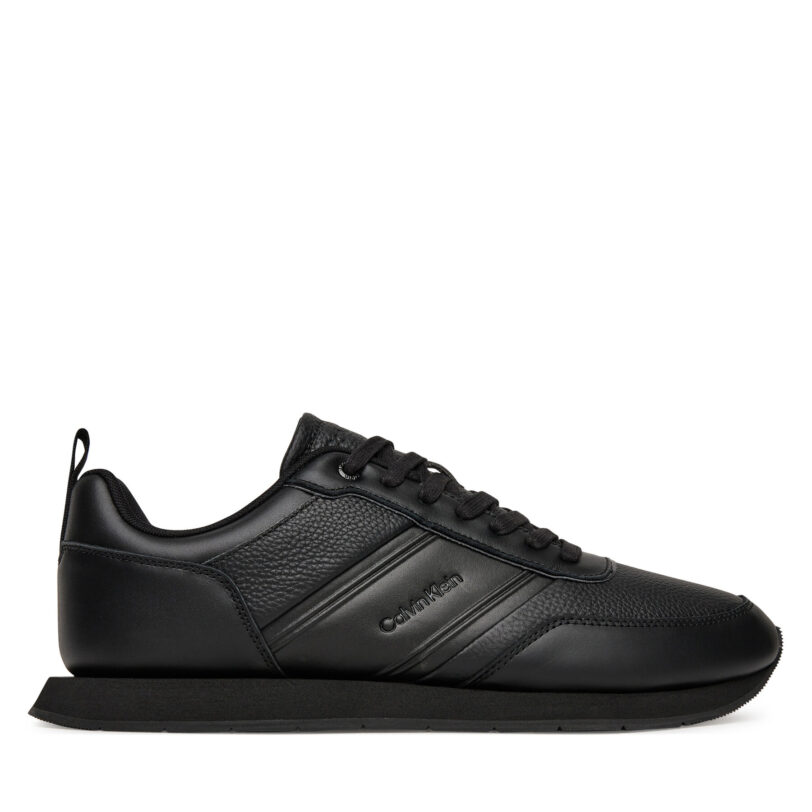 Сникърси Calvin Klein Low Prof Runn Laceup Tape HM0HM01897 Черен цвят на ниска цена