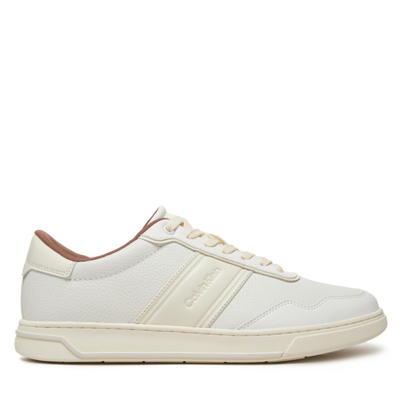 Сникърси Calvin Klein Low Top Lace Up Logo HM0HM01653 Бял цвят на ниска цена