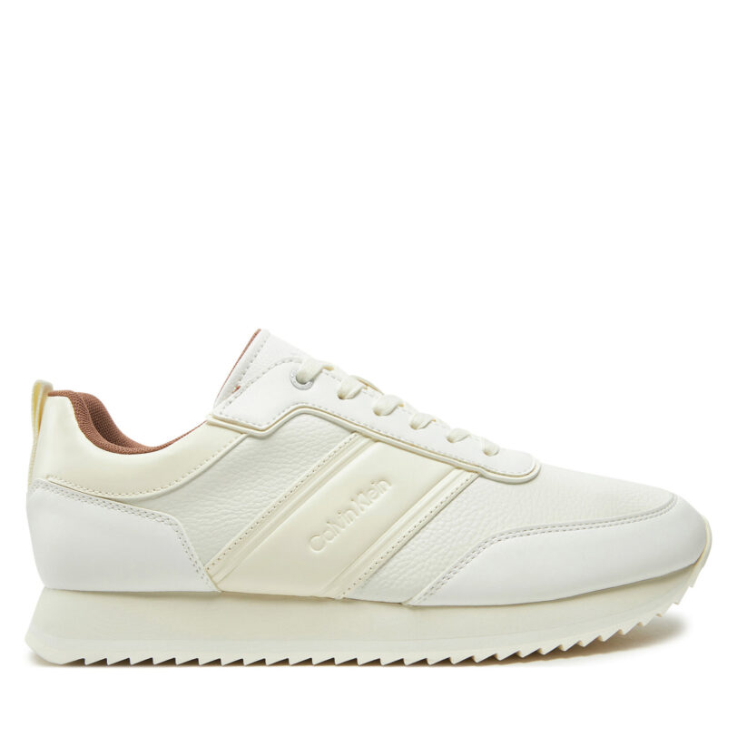 Сникърси Calvin Klein Low Top Lace Up Logo Lth HM0HM01654 Бял цвят на ниска цена