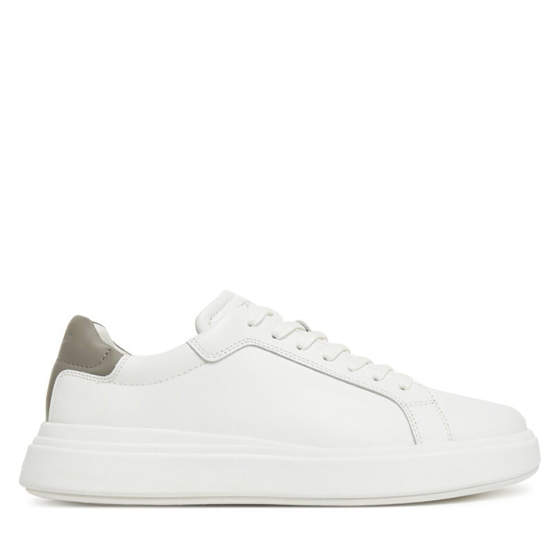 Сникърси Calvin Klein Low Top Lace Up Lth HM0HM01016 Бял цвят на ниска цена