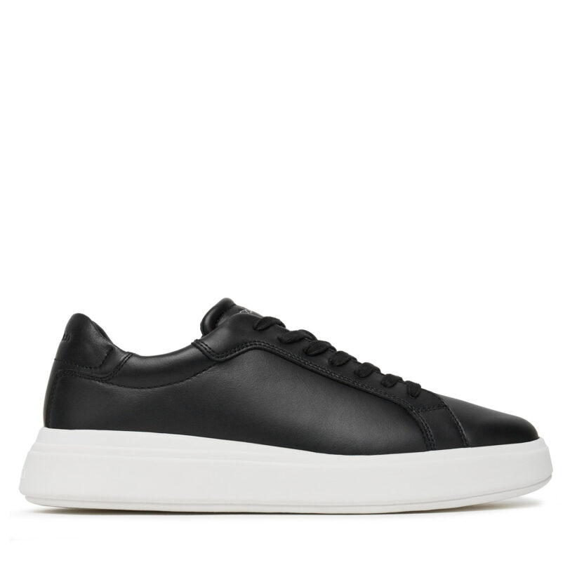 Сникърси Calvin Klein Low Top Lace Up Lth HM0HM01016 Черен цвят на ниска цена