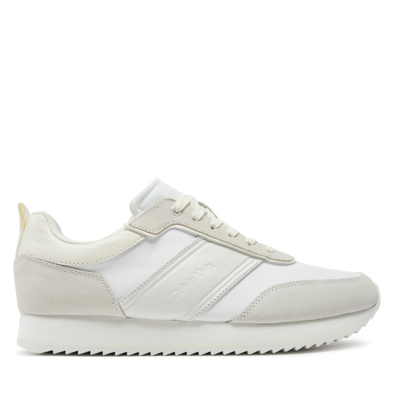 Сникърси Calvin Klein Low Top Lace Up Mix HM0HM01554 Бял цвят на ниска цена