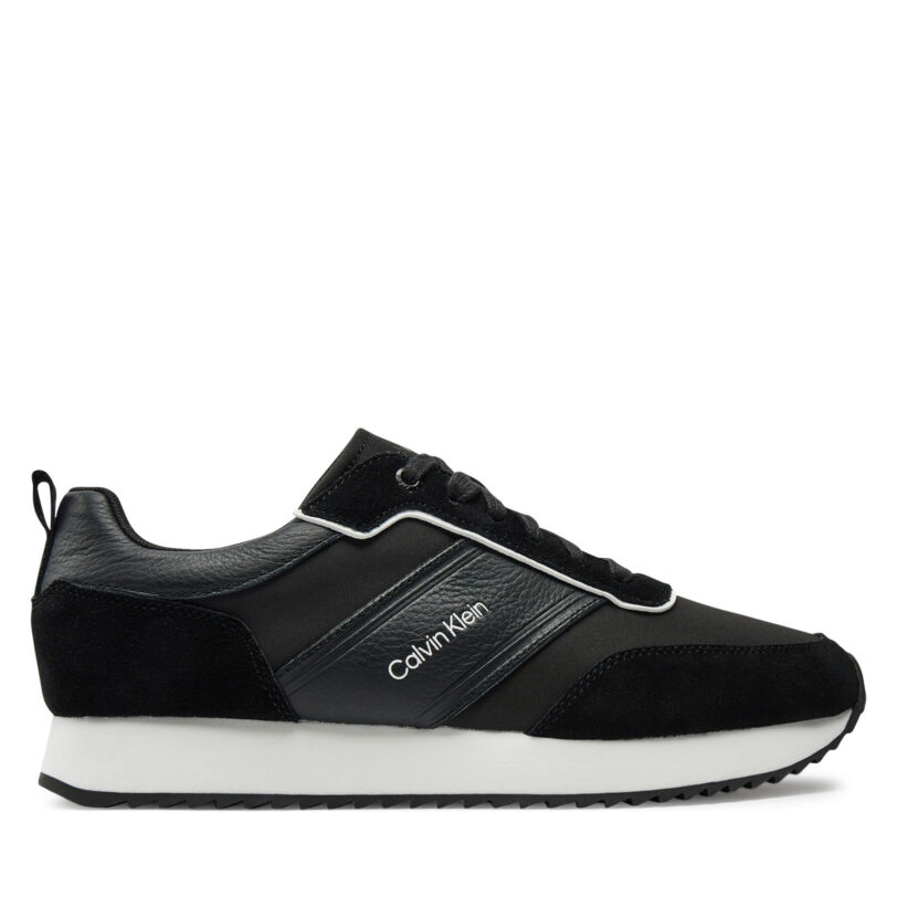 Сникърси Calvin Klein Low Top Lace Up Mix HM0HM01554 Черен цвят на ниска цена