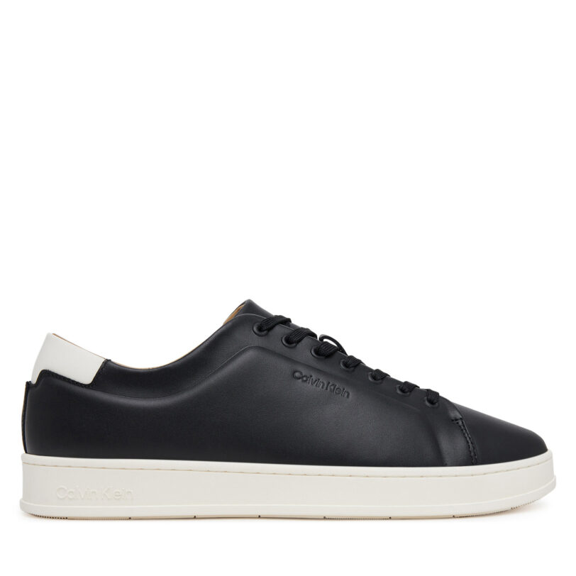 Сникърси Calvin Klein Pure Low Laceup Cupsole Hf Lth HM0HM01859 Черен цвят на ниска цена