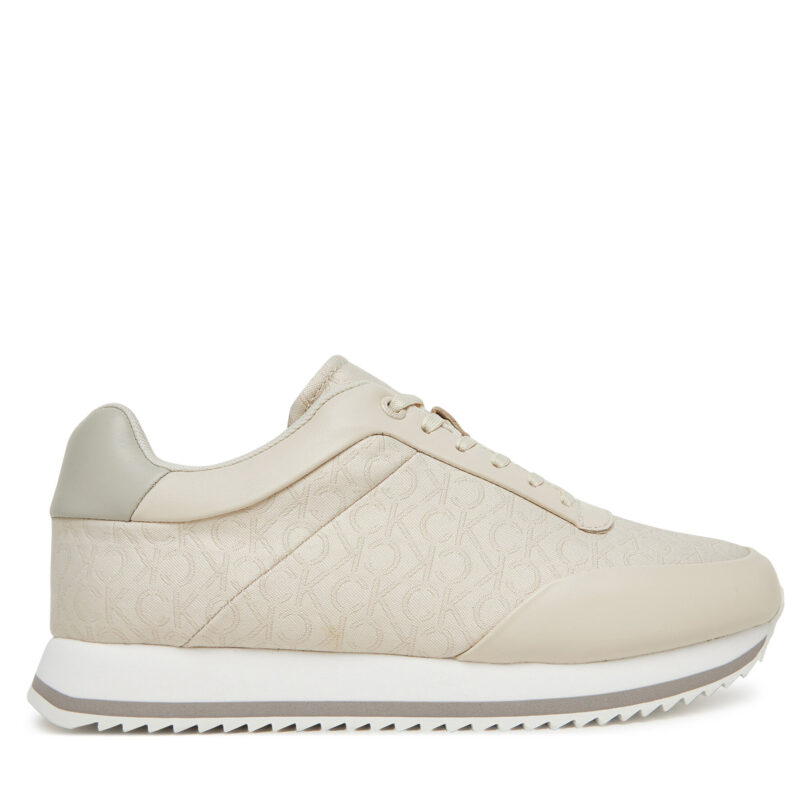 Сникърси Calvin Klein Runner Lace Up - Jacq HW0HW02413 Екрю цвят на ниска цена