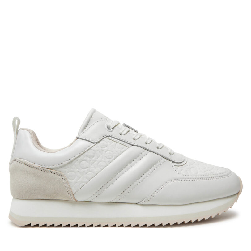 Сникърси Calvin Klein Runner Lace Up Saff Mono HW0HW02102 Бял цвят на ниска цена
