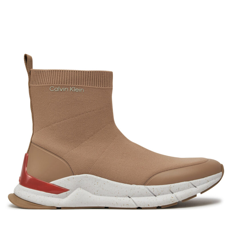 Сникърси Calvin Klein Sockboot Runner HM0HM01241 Бежов цвят на ниска цена