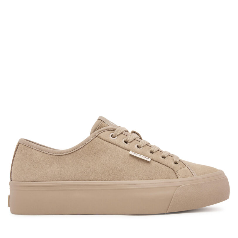 Сникърси Calvin Klein Vulc Flatf Lace Up Sue/Wl Ck YW0YW02000 Бежов цвят на ниска цена