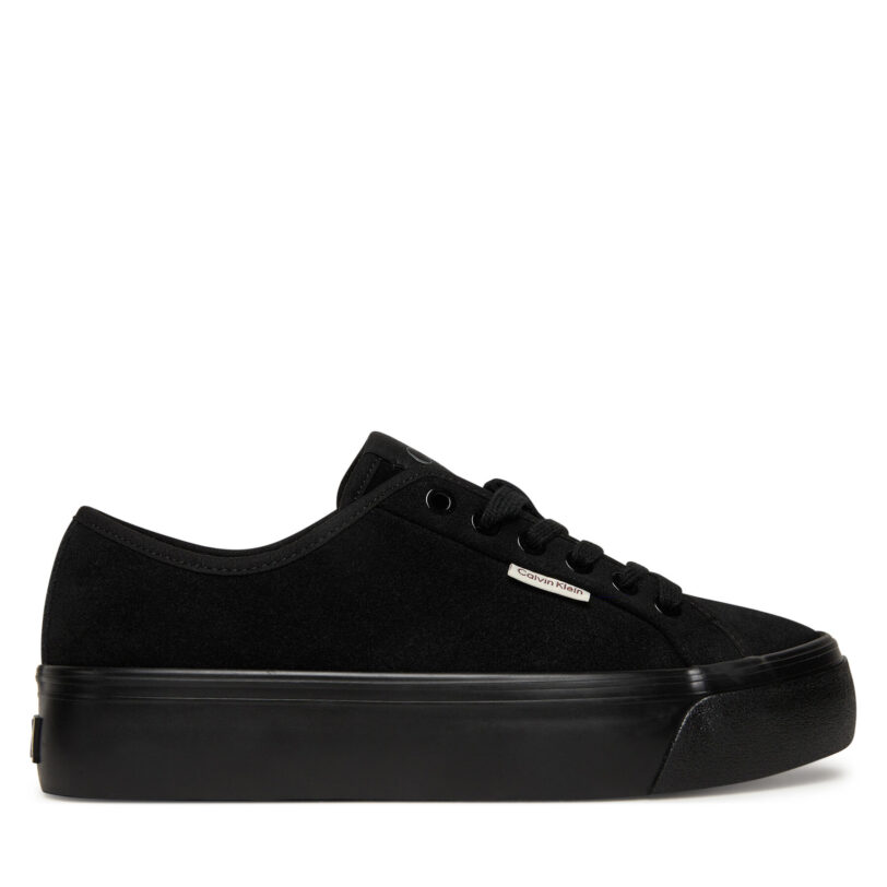 Сникърси Calvin Klein Vulc Flatf Lace Up Sue/Wl Ck YW0YW02000 Черен цвят на ниска цена