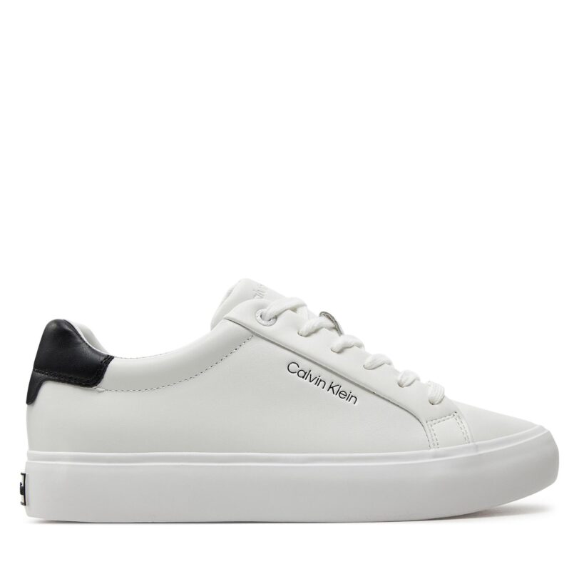 Сникърси Calvin Klein Vulcanized Lace Up Lth HW0HW02037 Бял цвят на ниска цена