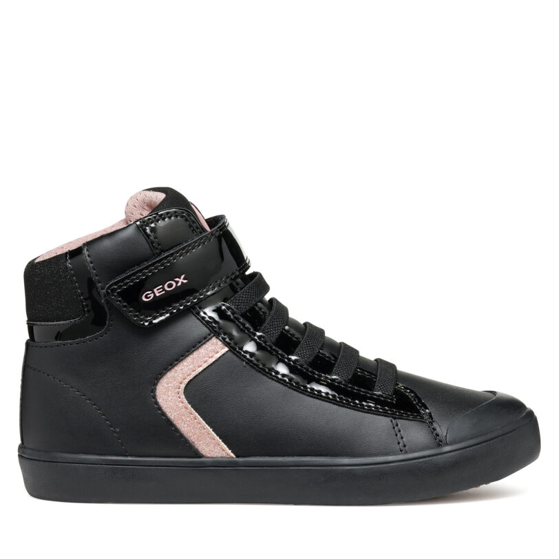 Сникърси Geox J Gisli Girl J464NA 05402 C9289 M Черен цвят на ниска цена