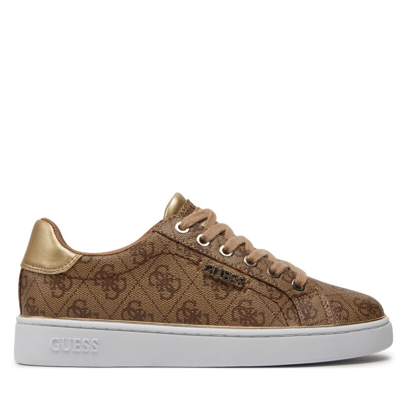 Сникърси Guess Beckie FL7BKI FAL12 Кафяв цвят на ниска цена