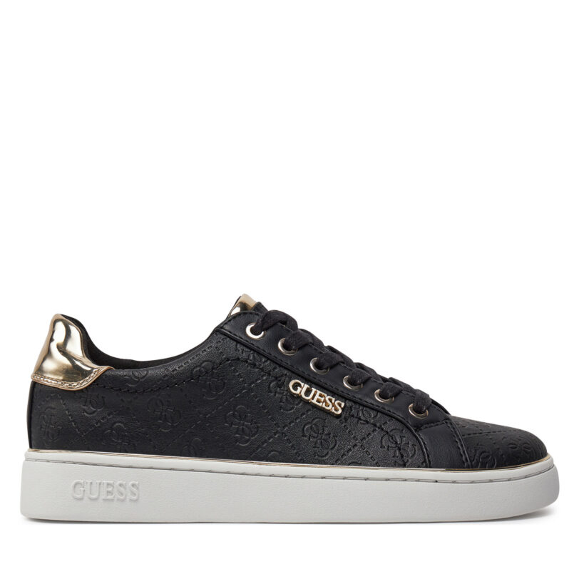 Сникърси Guess Beckie/Active Lady/Leather Lik FL5BEK FAL12 Черен цвят на ниска цена