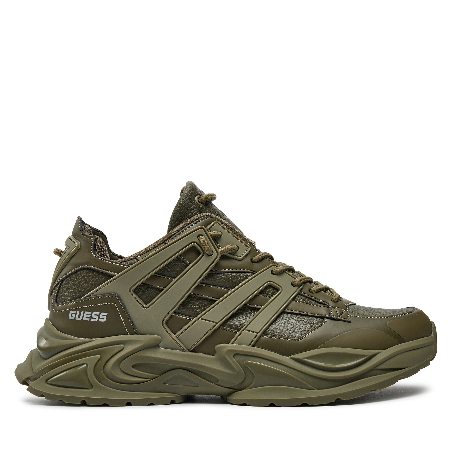 Сникърси Guess Belluno Low FMTBEL ELE12 Каки цвят на ниска цена