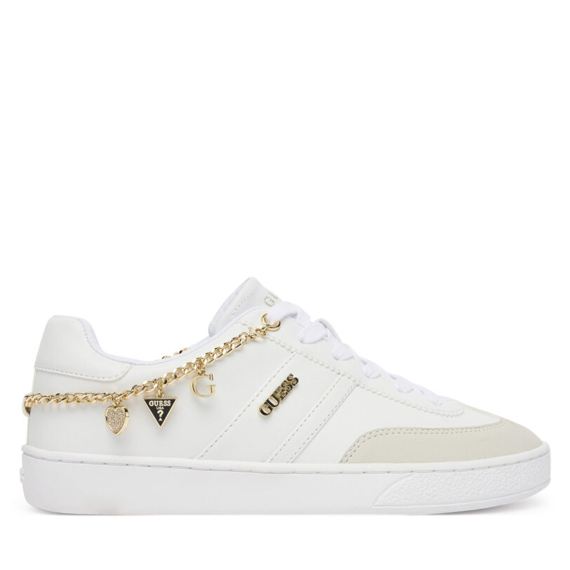 Сникърси Guess FLTNAO LEA12 Бял цвят на ниска цена