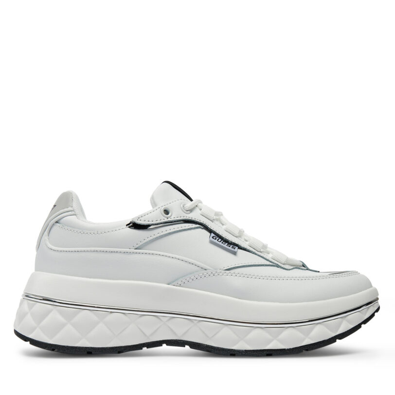 Сникърси Guess Kyrki FLTKYR LEA12 Бял цвят на ниска цена