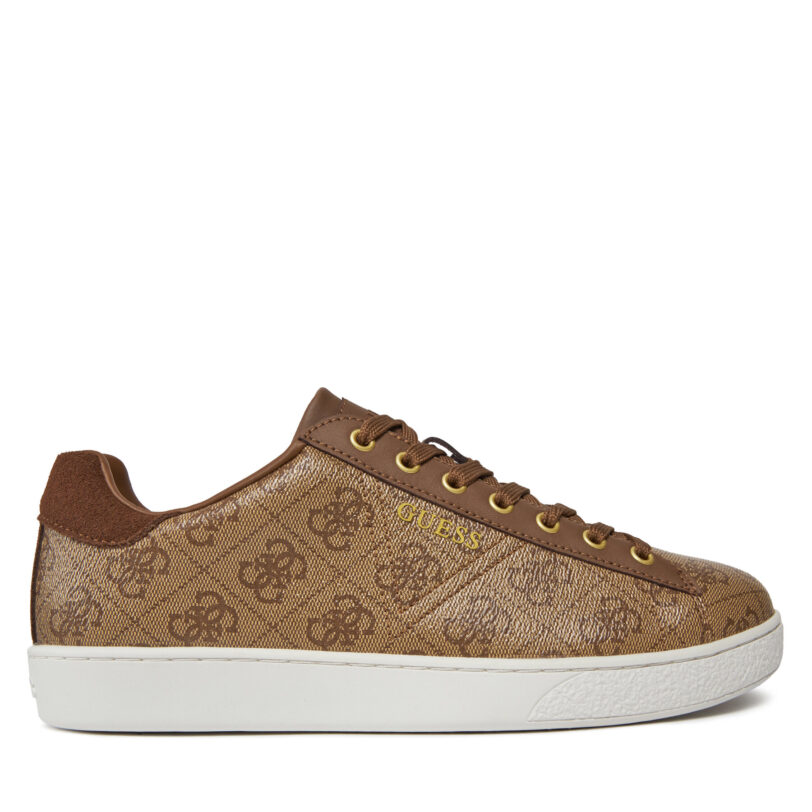 Сникърси Guess Nola FMPNOG FAL12 Бежов цвят на ниска цена