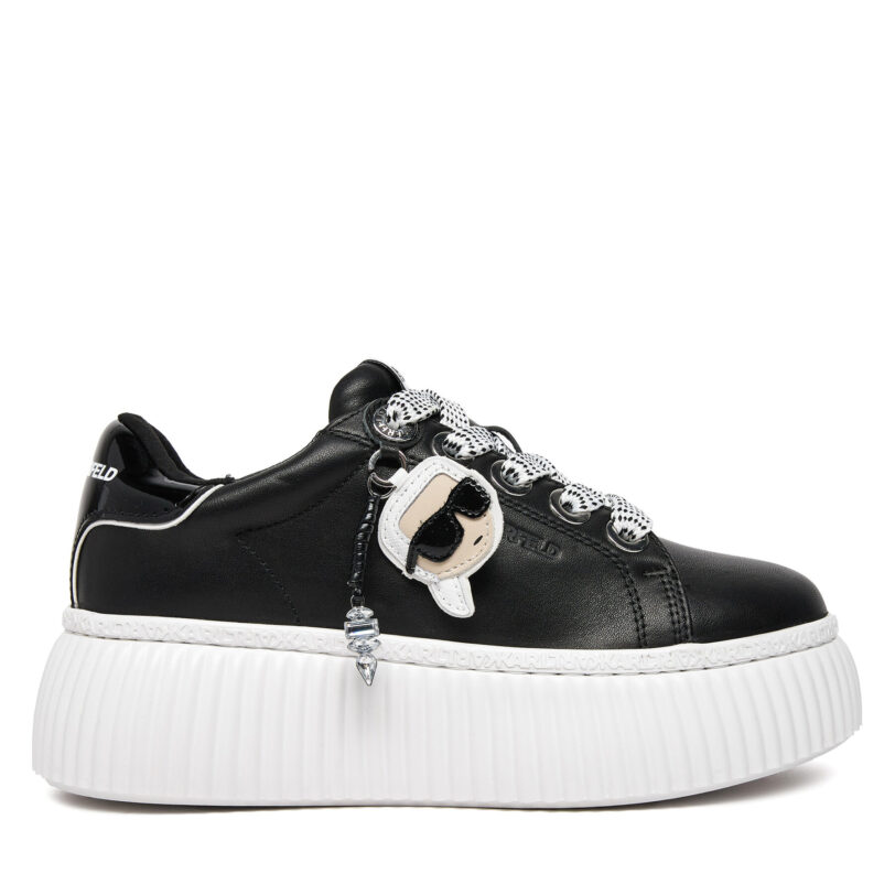 Сникърси KARL LAGERFELD Krepper Lo KL42376T Черен цвят на ниска цена