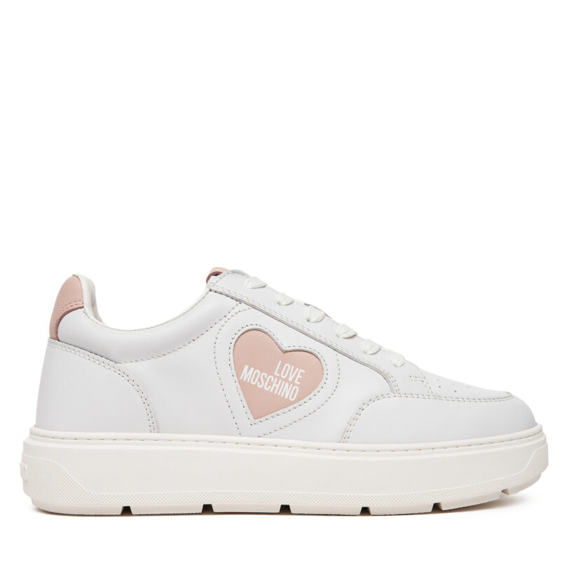 Сникърси LOVE MOSCHINO JA15154G1MIA110B Бял цвят на ниска цена