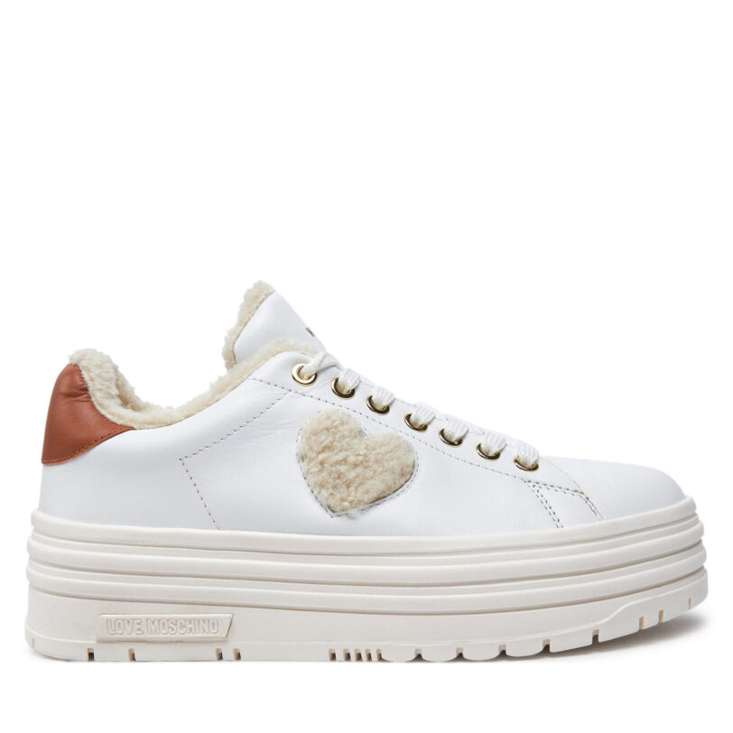 Сникърси LOVE MOSCHINO JA15366G0LIAR10A Бял цвят на ниска цена
