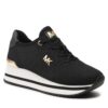 Сникърси MICHAEL Michael Kors Monique Knit Trainer 43F1MQFSBD Черен цвят на ниска цена