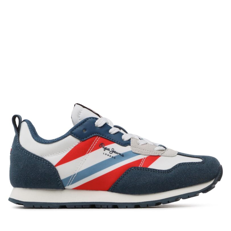 Сникърси Pepe Jeans Foster Boy Print PBS30554 Син цвят на ниска цена