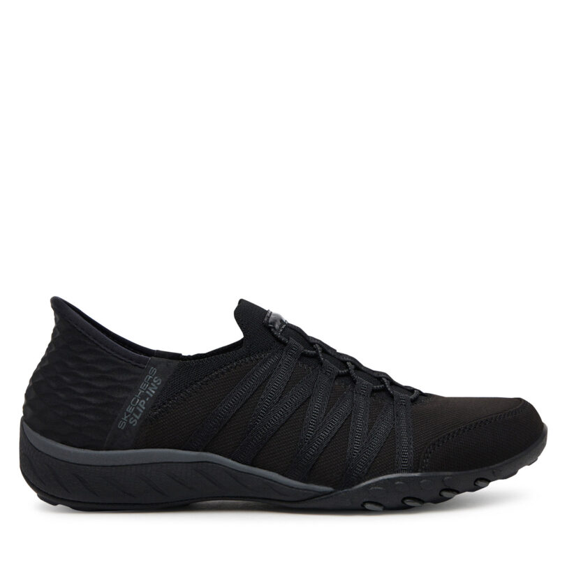 Сникърси Skechers Breathe Easy - Roll With Me 100593/BBK Черен цвят на ниска цена