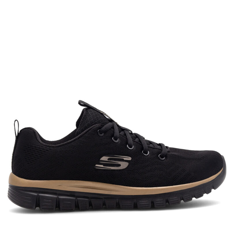 Сникърси Skechers GRACEFUL 12615 BKRG Черен цвят на ниска цена