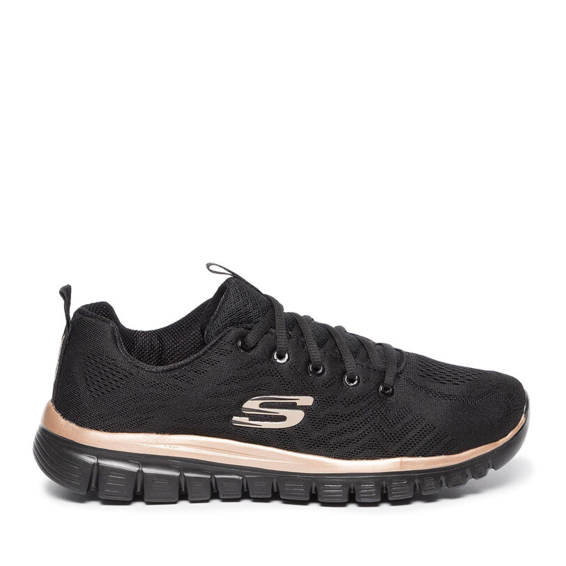 Сникърси Skechers Get Connected 12615/BKRG Черен цвят на ниска цена