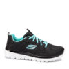 Сникърси Skechers Get Connected 12615/BKTQ Черен цвят на ниска цена