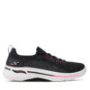 Сникърси Skechers Go Walk Arch Fit 124863/BKHP Черен цвят на ниска цена