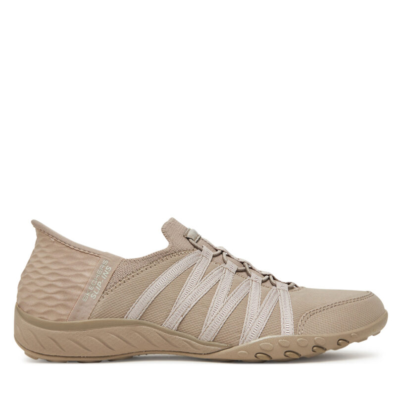 Сникърси Skechers Slip-Ins: Breathe Easy - Roll With Me 100593/TPE Бежов цвят на ниска цена