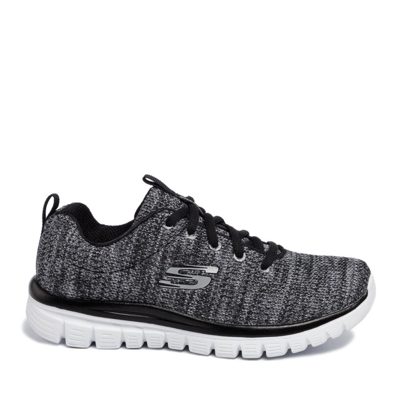 Сникърси Skechers Twisted Fortune 12614/BKW Сив цвят на ниска цена