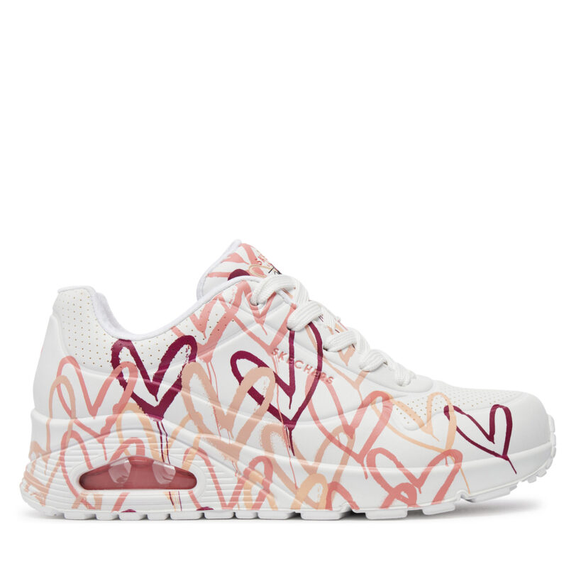 Сникърси Skechers Uno - Dripping In Love 155507/WCRL Бял цвят на ниска цена