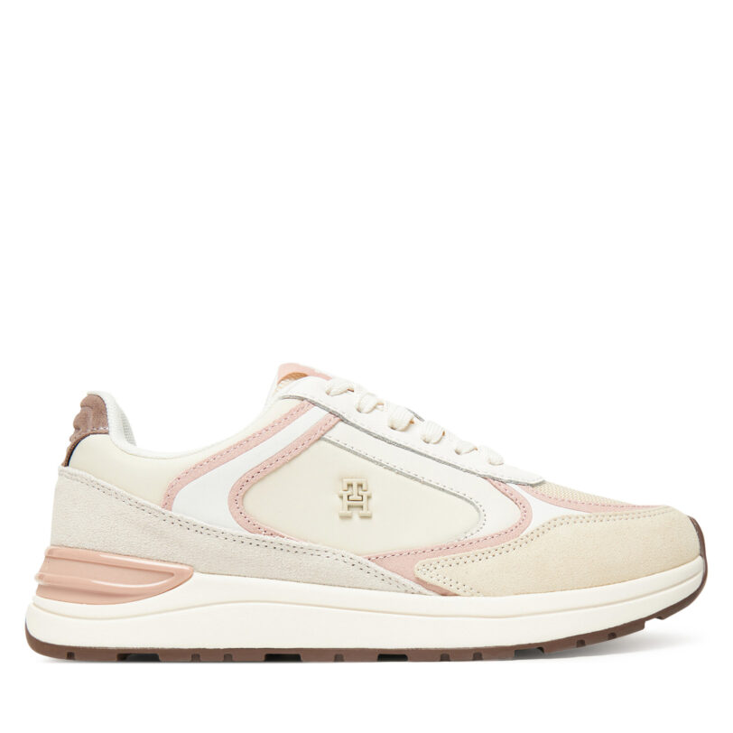 Сникърси Tommy Hilfiger Casual Fashion Runner Mix FW0FW08693 Екрю цвят на ниска цена