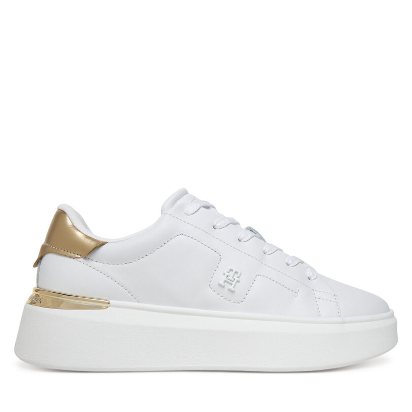 Сникърси Tommy Hilfiger Chic Platform Gold FW0FW08817 Бял цвят на ниска цена