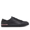 Сникърси Tommy Hilfiger Core Corporate Vulc Leather FM0FM05399 Черен цвят на ниска цена