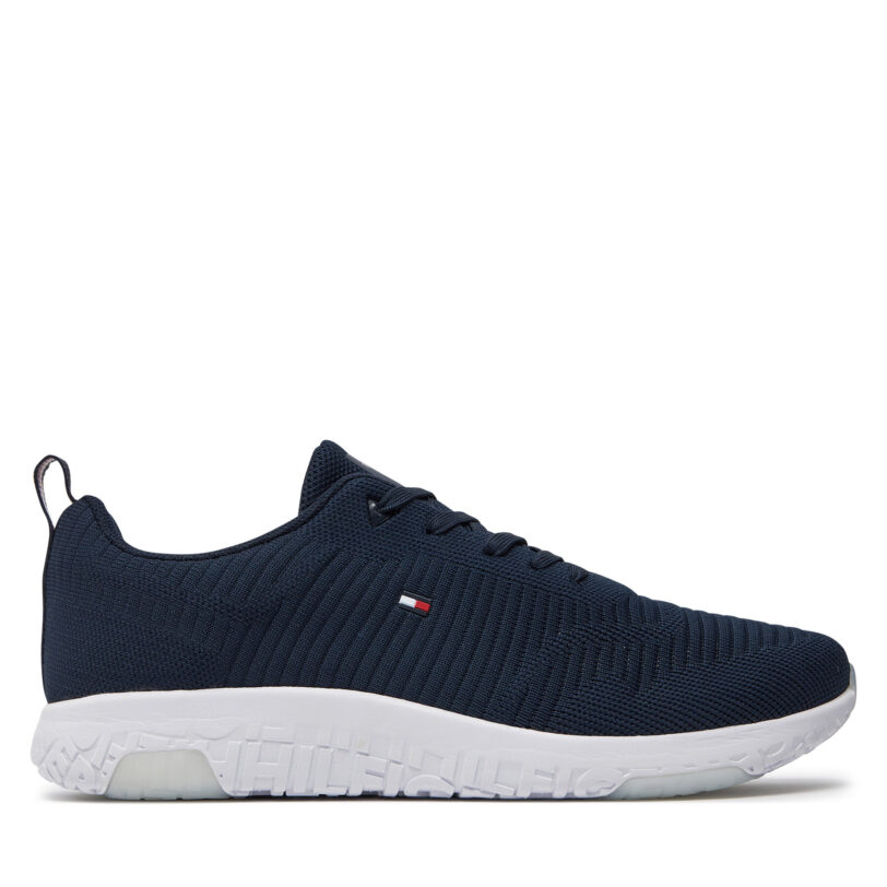 Сникърси Tommy Hilfiger Corporate Knit Rib Runner FM0FM02838 Тъмносин цвят на ниска цена