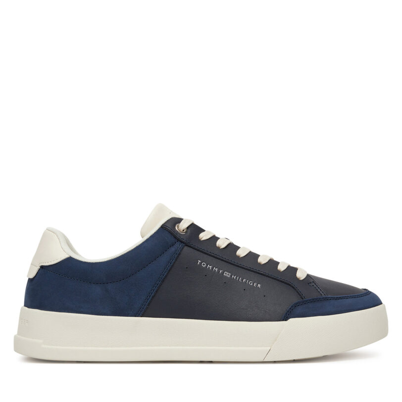 Сникърси Tommy Hilfiger Court Mix Lnubuck FM0FM05410 Тъмносин цвят на ниска цена