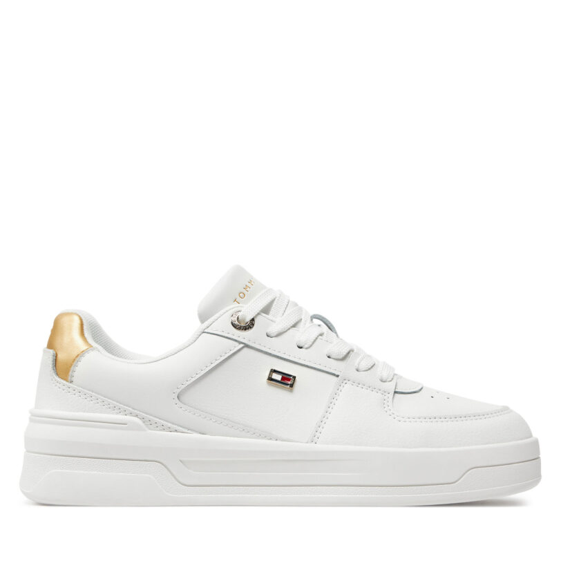 Сникърси Tommy Hilfiger Essential Basket Sneaker Gold FW0FW08076 Екрю цвят на ниска цена