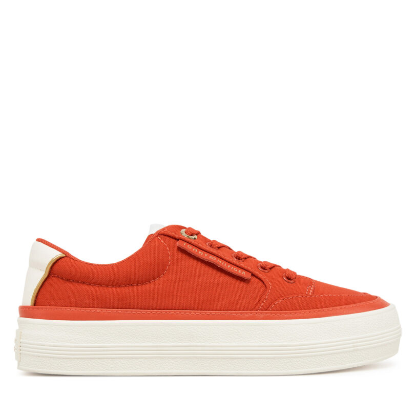 Сникърси Tommy Hilfiger Essential Vulc Textile Sneaker FW0FW08323 Оранжев цвят на ниска цена