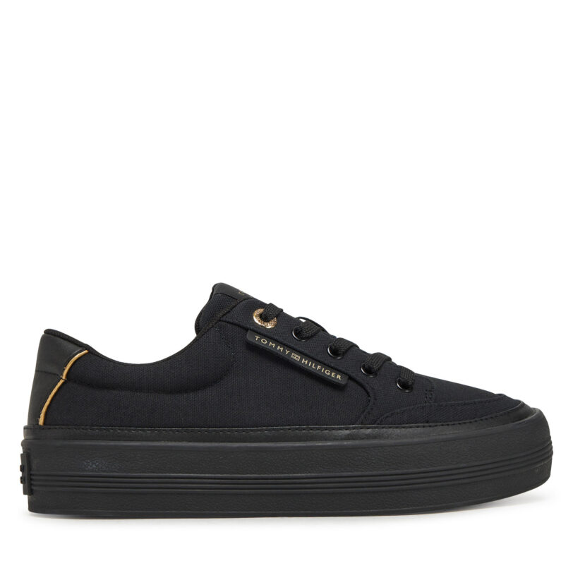 Сникърси Tommy Hilfiger Essential Vulc Textile Sneaker FW0FW08323 Черен цвят на ниска цена