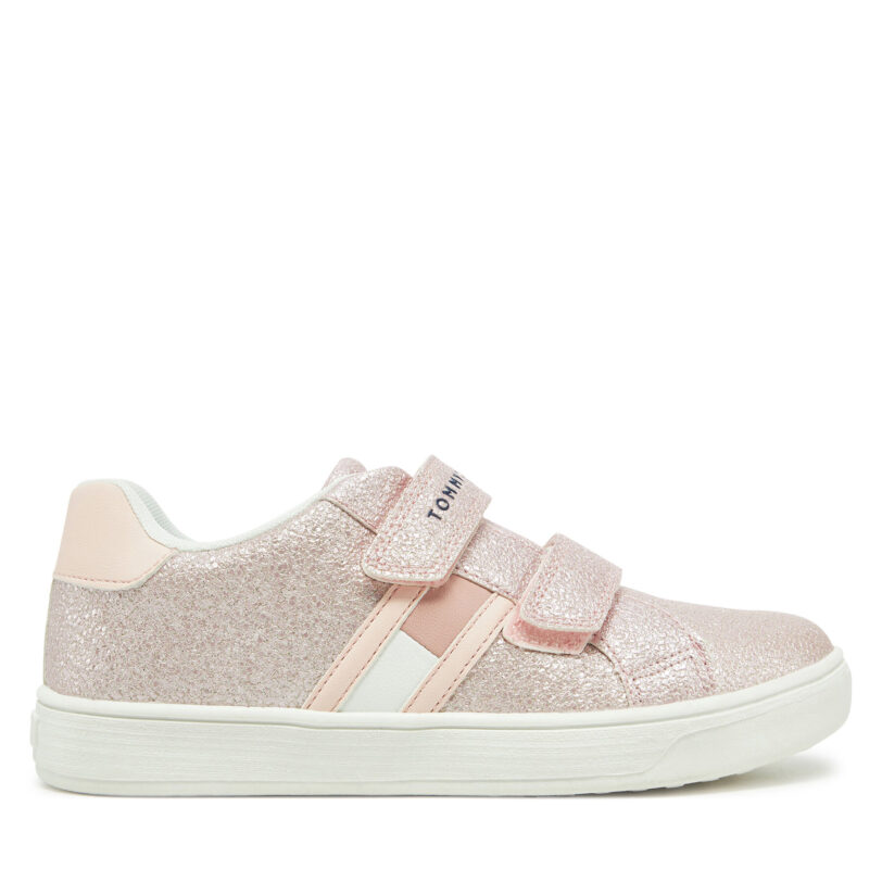 Сникърси Tommy Hilfiger Flag Low Cut Velcro Sneaker T1A9-33725-0745 S Розов цвят на ниска цена
