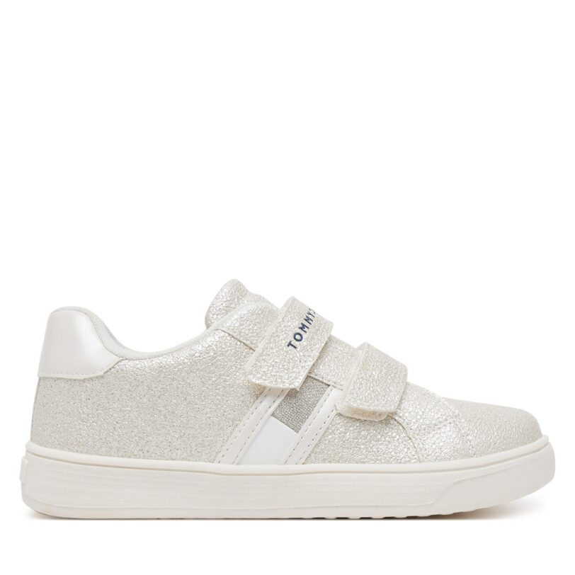 Сникърси Tommy Hilfiger Flag Low Cut Velcro Sneaker T1A9-33726-0375 S Екрю цвят на ниска цена