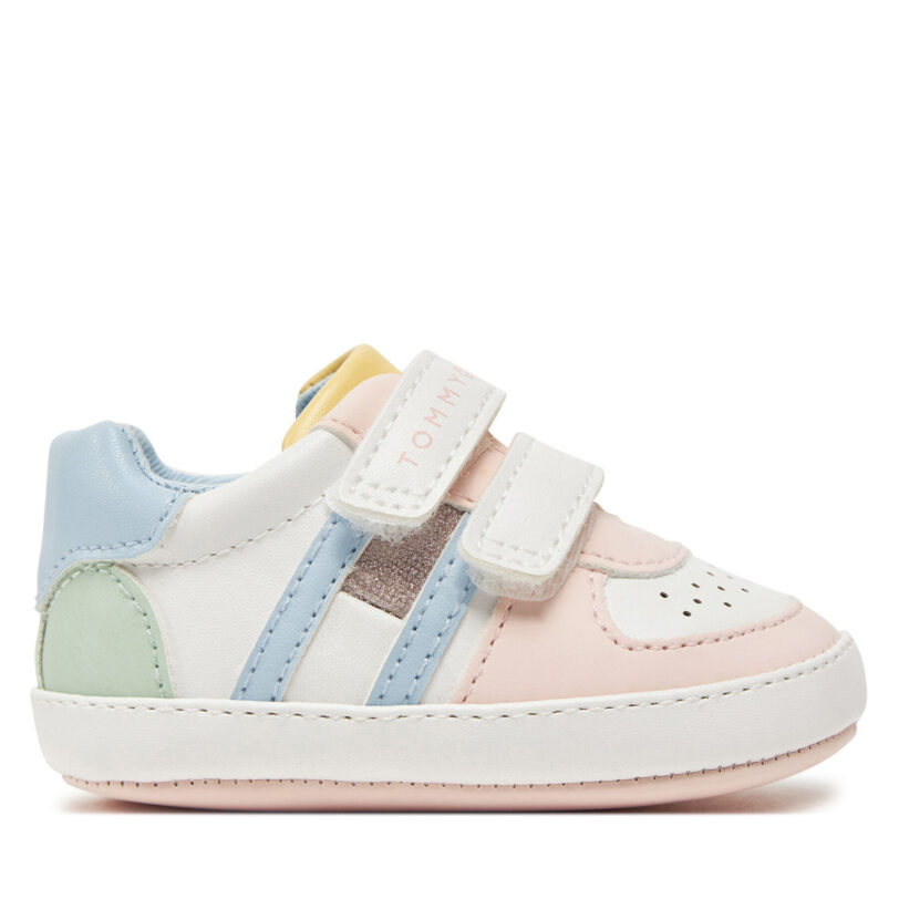 Сникърси Tommy Hilfiger Flag Low Cut Velcro T0A9-33720-1528 Бял цвят на ниска цена