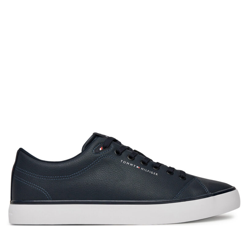 Сникърси Tommy Hilfiger Hi Vulc Core Low Lth Ii Ess FM0FM05511 Тъмносин цвят на ниска цена