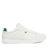 Сникърси Tommy Hilfiger Icon Court Pinperf Lth FM0FM05483 Бял цвят на ниска цена