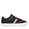 Сникърси Tommy Hilfiger Icon Court Stripes FM0FM05628 Черен цвят на ниска цена