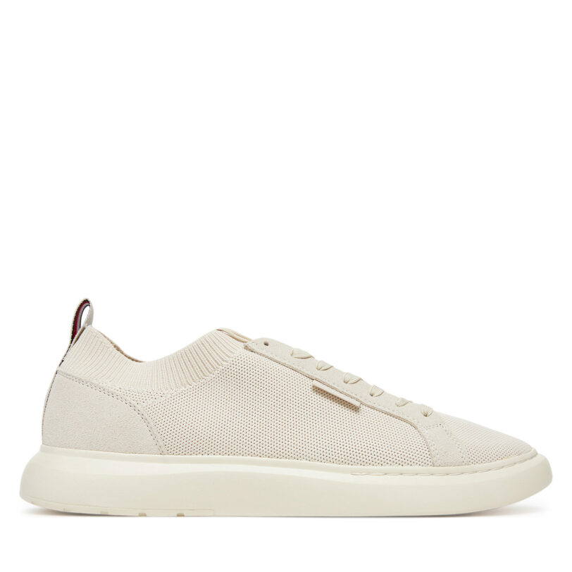 Сникърси Tommy Hilfiger Light Cupsole Knit Seasonal FM0FM05403 Бежов цвят на ниска цена